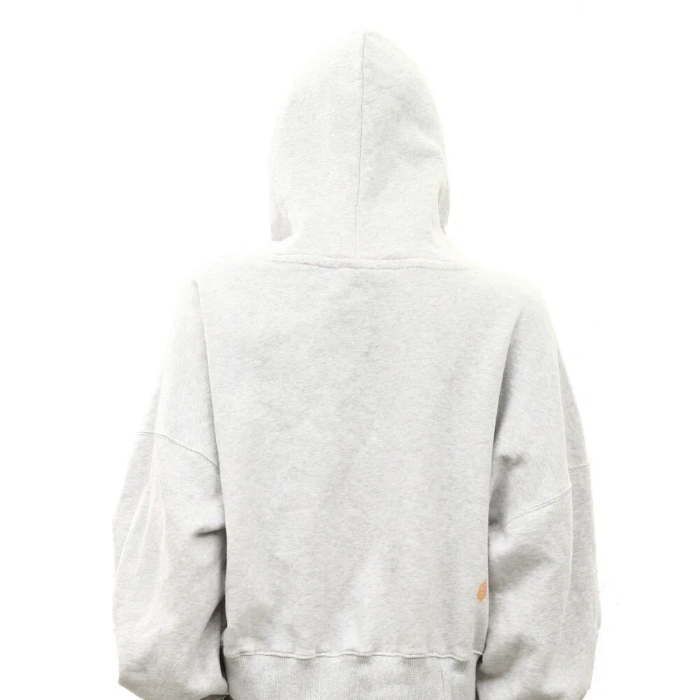 Free People FP Movement Hoodie Sweatshirt Cropped Top Logo Ribbed Gray XL 289508